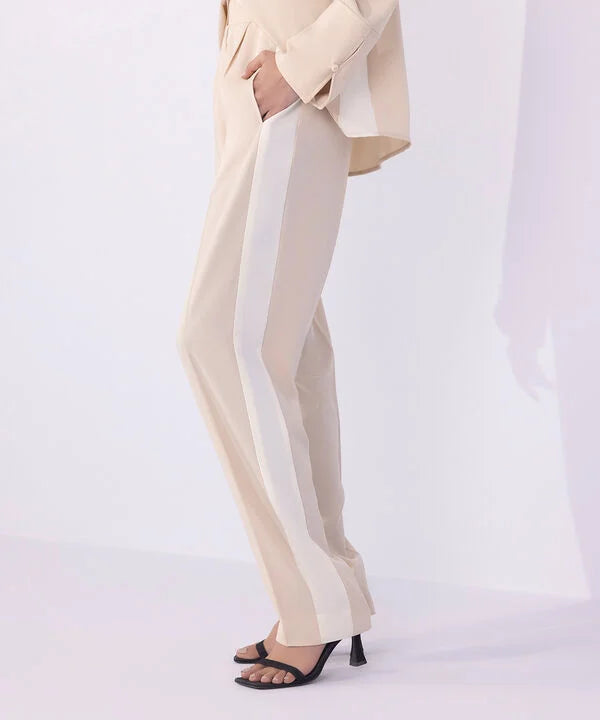 Straight-Fit Textured Trousers