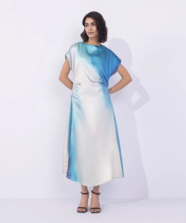 Printed Midi Satin Dress