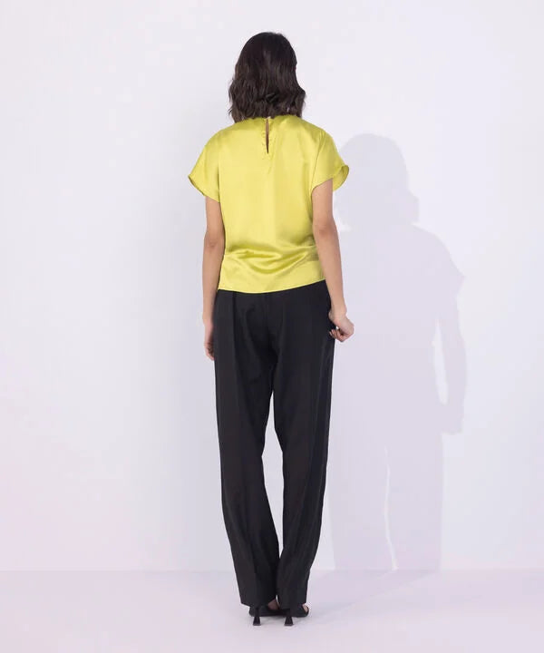 Satin Top With Cinched Waist